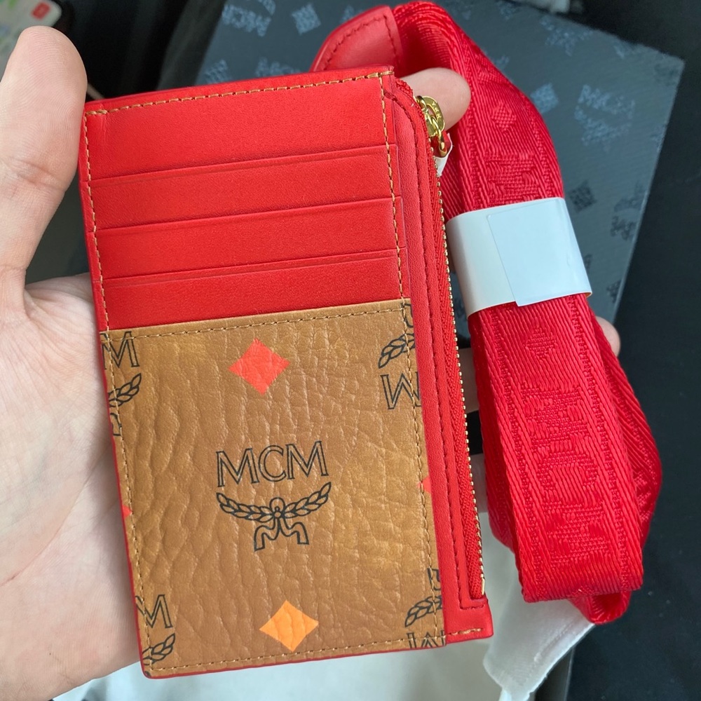 MCM Cognac Spectrum Visetos Lanyard Car Holder - Picture 2 of 4